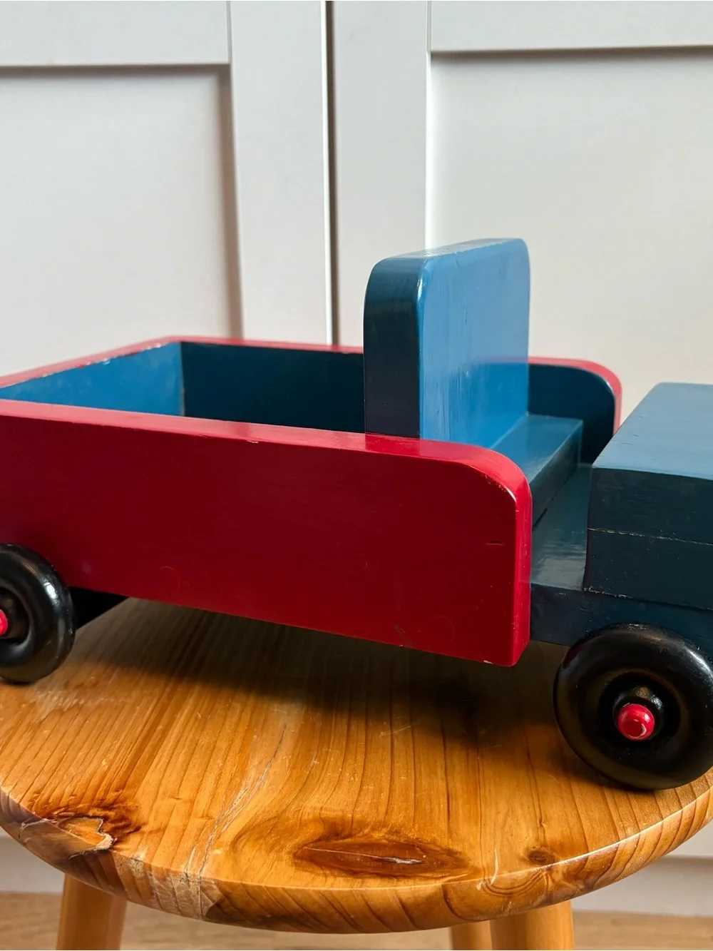Vintage Handcrafted Painted Wooden Truck De Stijl minimalist style Montessori